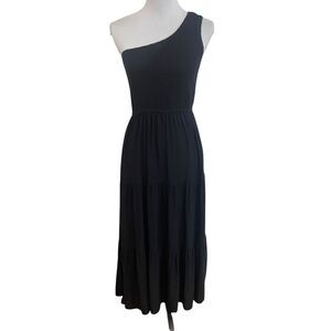 ZCSIA Summer Boho One Shoulder Sleeveless Ruffle Smocked Beach Party Tiered Midi